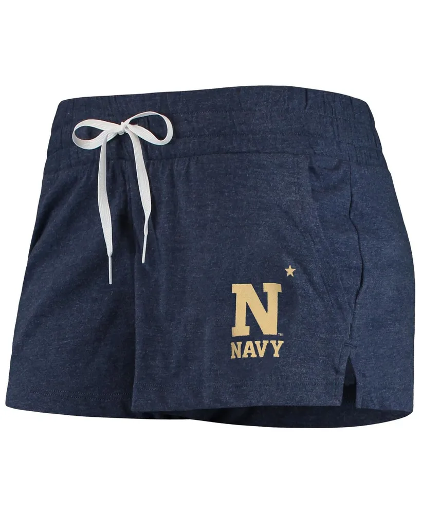 Women's Under Armour Heathered Navy Midshipmen Performance Cotton Shorts