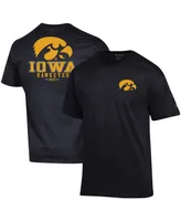 Men's Champion Black Iowa Hawkeyes Stack 2-Hit T-shirt