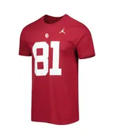 Men's Jordan Mark Andrews Crimson Oklahoma Sooners Alumni Name and Number Team T-shirt