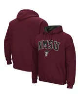 Men's Colosseum Crimson New Mexico State Aggies Arch and Logo Pullover Hoodie