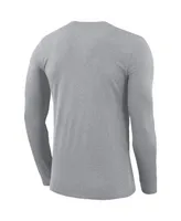 Men's Nike Heathered Gray Oklahoma Sooners School Logo Legend Performance Long Sleeve T-shirt