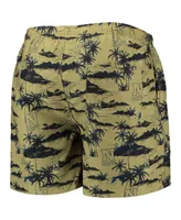 Men's Foco Gold Navy Midshipmen Island Palm Swim Trunks