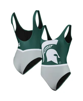 Women's Foco Green Michigan State Spartans One-Piece Bathing Suit