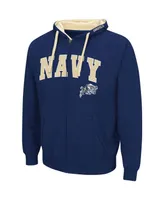 Men's Colosseum Navy Midshipmen Big and Tall Full-Zip Hoodie