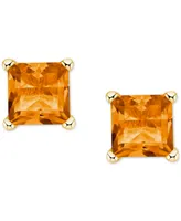 Citrine Square Stud Earrings (5/8 ct. t.w.) 14k Gold