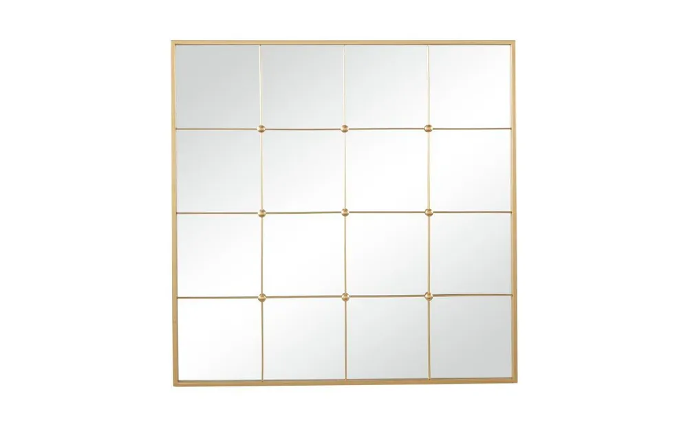 Metal Glam Wall Mirror, 36" x 1" x 36" - Gold