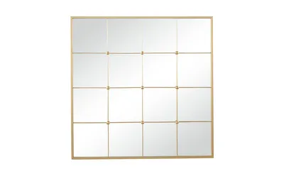Metal Glam Wall Mirror, 36" x 1" x 36" - Gold