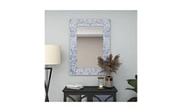 Grey Coastal Mother of Pearl Wall Mirror, 36 x 48