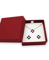 Crystal Enamel Necklace and Earring Set