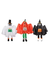 Ghost Pumpkin and Bat Standing 3 Piece Halloween Kid Figures Set, 36"
