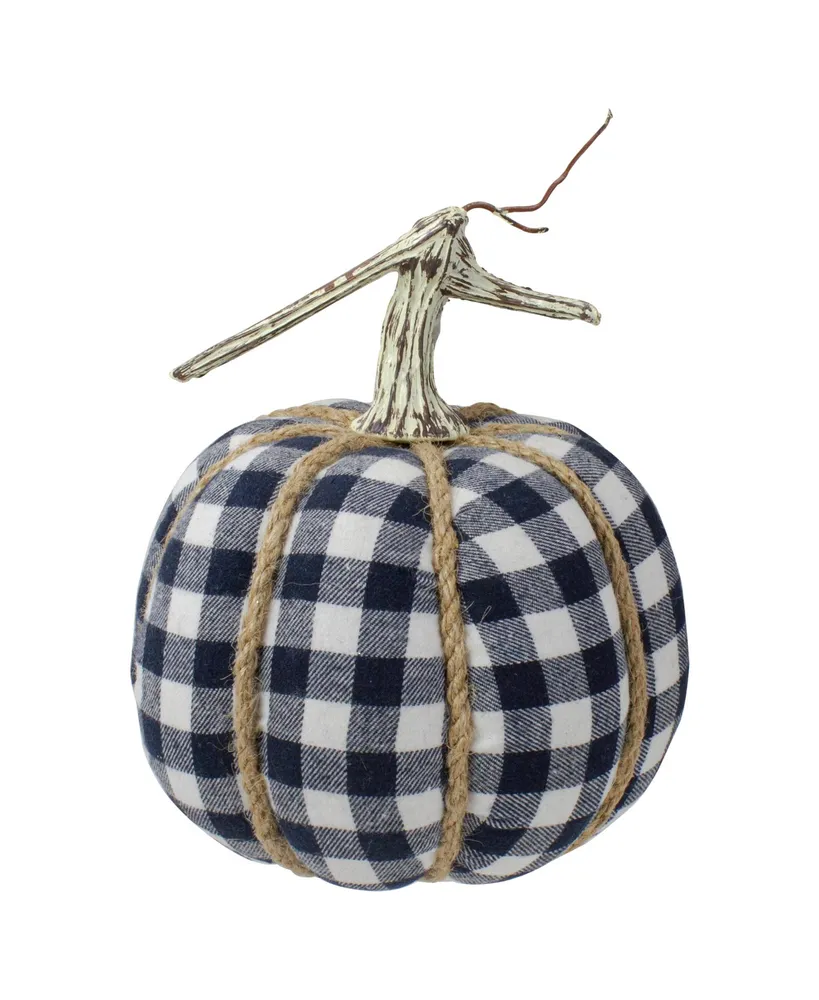 Plaid Fall Harvest Tabletop Pumpkin