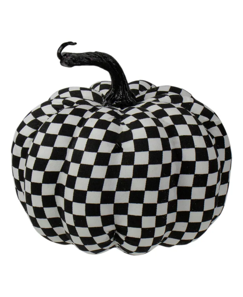 Plaid Fall Harvest Tabletop Pumpkin, 6.5"