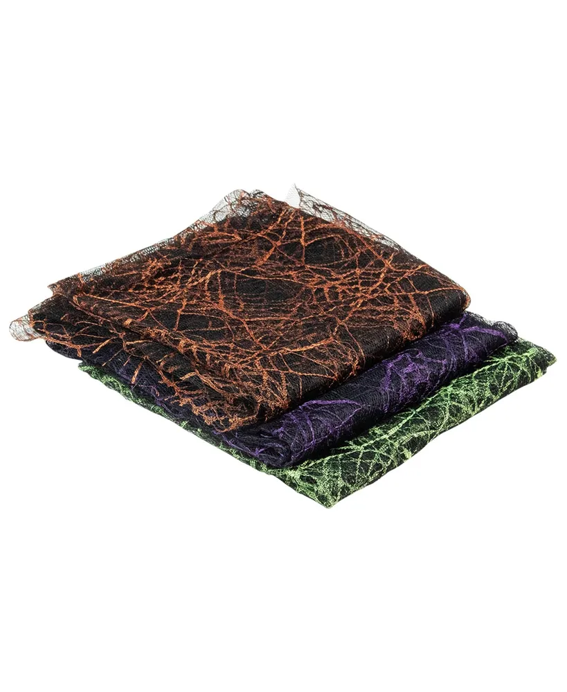 Spider Web 3 Piece Halloween Decorations Set, 6'