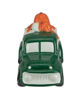 Led Lighted Ceramic Truck Hauling Pumpkins Autumn Harvest Decoration, 9.5"