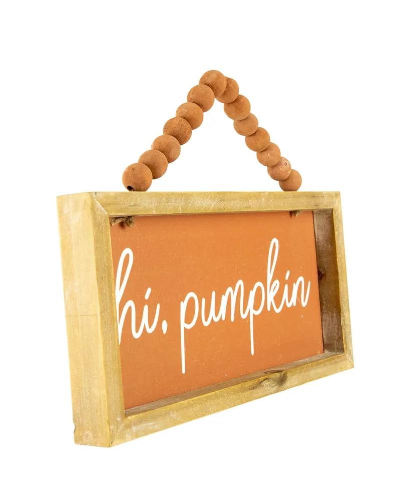 Hi Pumpkin Autumn Harvest Wall Sign, 12"