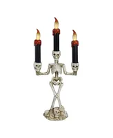 Dripping Candle Skeleton Halloween Candelabra, 14.5"