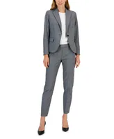 Anne Klein Women's Plaid One-Button Notch-Collar Pantsuit