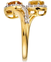 Amethyst (3/4 ct. t.w.) & White Topaz (5/8 ct. t.w.) Bypass Ring in 14k Gold-Plated Sterling Silver (Also in Additional Gemstones)
