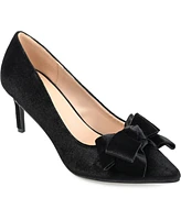 Journee Collection Women's Crystol Velvet Pumps