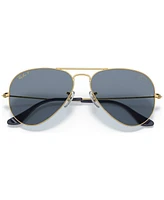 Ray-Ban Disney Unisex Polarized Sunglasses, RB3025 Aviator Mickey WDW50 58