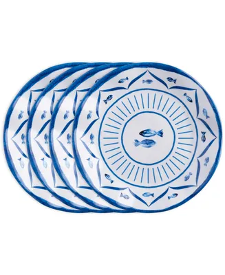 Q Squared Melamine Sardinia 8" Salad Plates, Set of 4