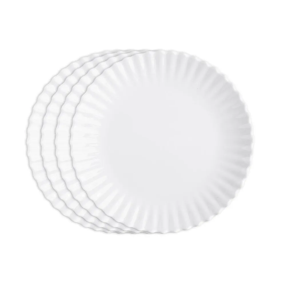 Q Squared Melamine Patio Luxe Lightweight 11" Dinner Plate Set/4