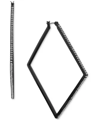 Karl Lagerfeld Paris Pave Crystal Square Hoop Earrings, 2.54"