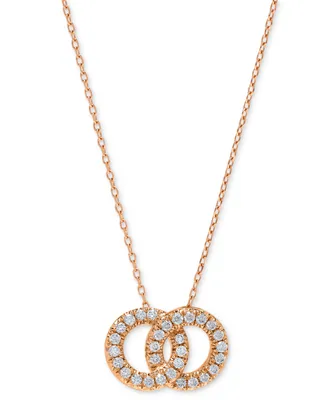 Diamond Interlocking Circle 18" Pendant Necklace (1/3 ct. t.w.) 14k White ,Yellow or Rose Gold