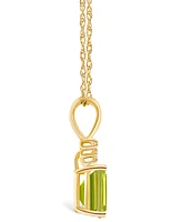 Peridot (1-1/10 ct. t.w.) and Diamond Accent Pendant Necklace 14K Yellow Gold or White