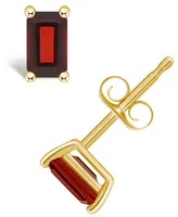 Macy's Garnet Stud Earrings (3/4 ct.t.w) 14K White Gold Plated or Yellow