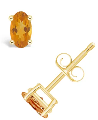 Citrine (1/2 ct. t.w.) Stud Earrings 14K White Gold or Yellow