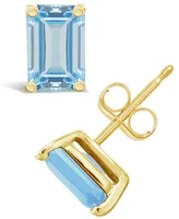 Aquamarine (1 ct. t.w.) Stud Earrings 14K Yellow Gold or White