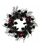 National Tree Company 22" Halloween Rose Wreath