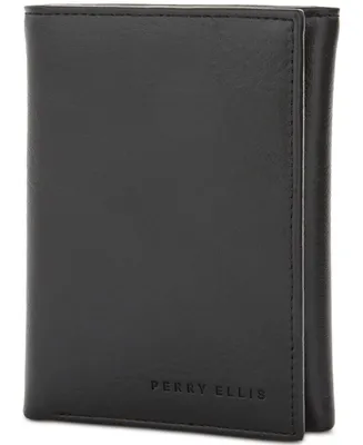 Perry Ellis Portfolio Men's Leather Trifold Wallet