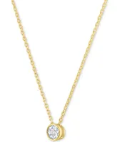 Diamond Accent Pendant Necklace in 14k Gold-Plated Sterling Silver, 16" + 2" extender - Gold