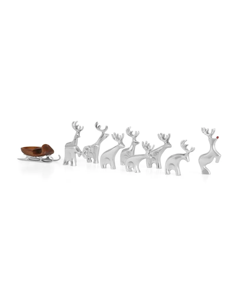 Nambe Mini Reindeer Set, 10 Piece