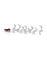 Nambe Mini Reindeer Set, 10 Piece - Silver