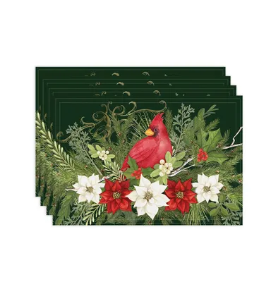 Laural Home Christmas Elegance Set of 4 Placemats, 13" x 19"