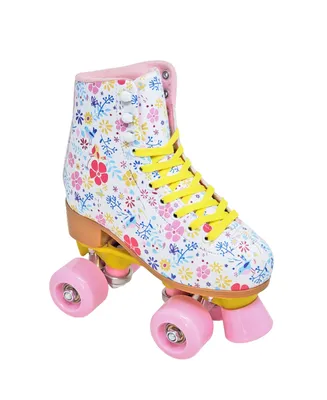 Cosmic Skates Girls Floral 2 Piece Roller Shoes Set