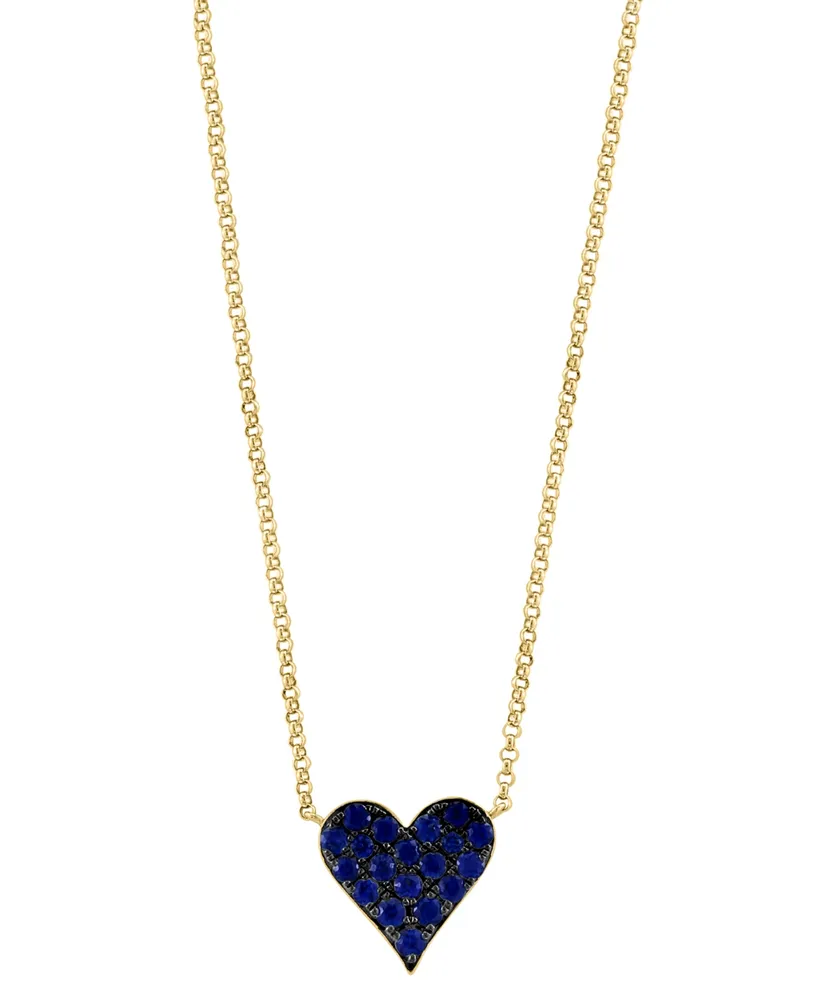 Effy Ruby Pave Heart 18" Pendant Necklace (3/8 ct. t.w.) in 14k Rose Gold (Also available in Sapphire)