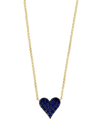 Effy Ruby Pave Heart 18" Pendant Necklace (3/8 ct. t.w.) in 14k Rose Gold (Also available in Sapphire)