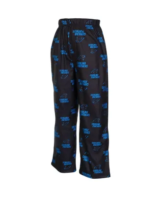 Preschool Boys and Girls Carolina Panthers Allover Logo Blsck Printed Pants