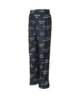 Preschool Boys and Girls Seattle Seahawks Allover Logo Navy Blue Flannel Pajama Pants