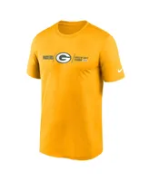 Men's Nike Gold Green Bay Packers Horizontal Lockup Legend T-shirt