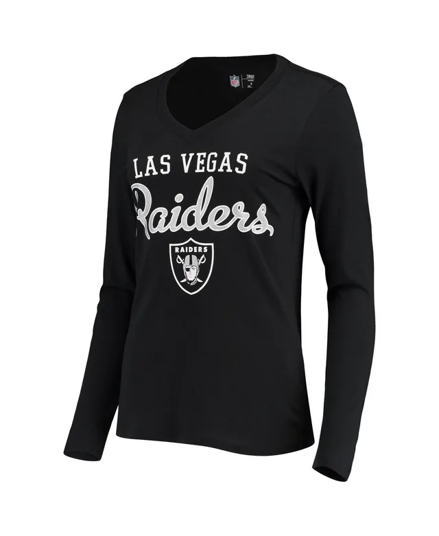 Nike Lockup Split (NFL Las Vegas Raiders) Women's Mid V-Neck T-Shirt.