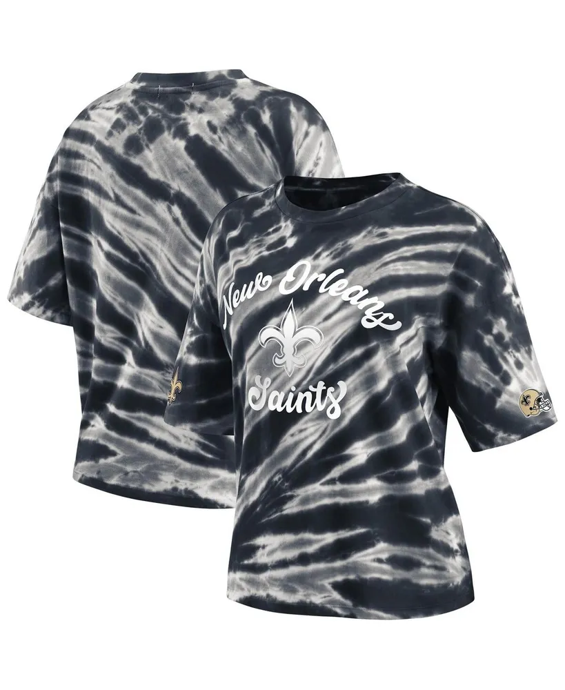 Women's Wear by Erin Andrews Black New Orleans Saints Tie-Dye T-shirt