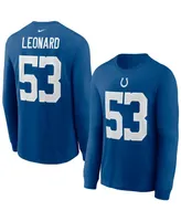 Men's Nike Darius Leonard Royal Indianapolis Colts Player Name and Number Long Sleeve T-shirt