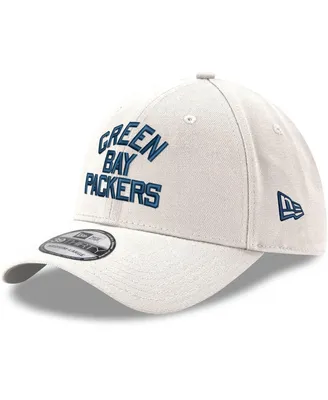 Men's New Era White Green Bay Packers Wordmark Iced Ii 39THIRTY Flex Hat