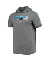 Men's New Era Heathered Gray Carolina Panthers Team Brushed Hoodie T-shirt