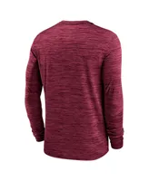 Men's Nike Burgundy Washington Football Team Velocity Athletic Stack Performance Long Sleeve T-shirt